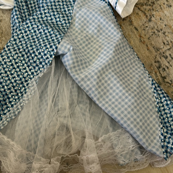 Wizard of Oz blue and white checkered Dorothy costume size medium sparkly - Picture 5 of 7